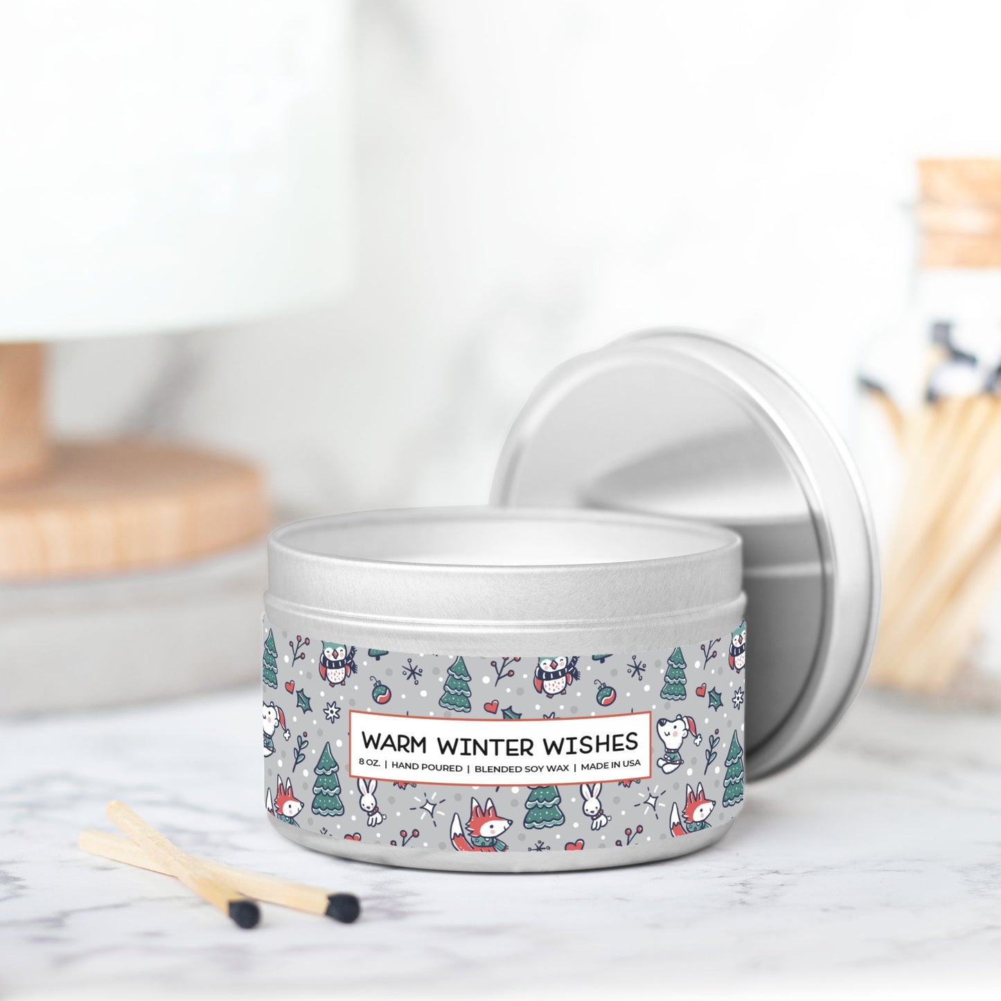 Forest Holiday Candle Tin 8oz