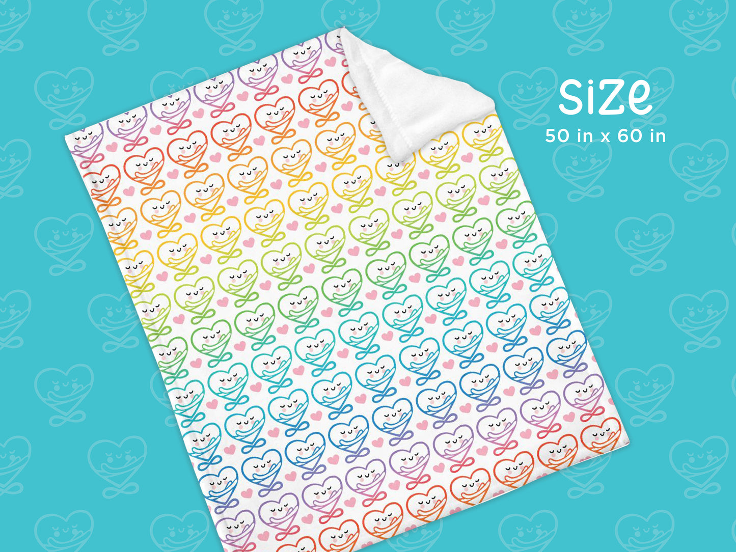 Infinite Hugs Rainbow Blanket - 50" x 60"