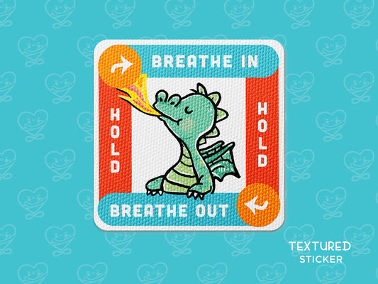 Textured Sticker: Dragon Breathing Square