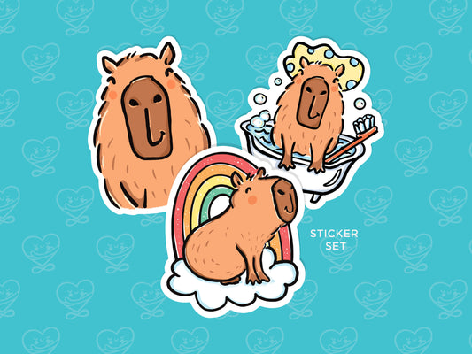 Capybara Vinyl Sticker Set
