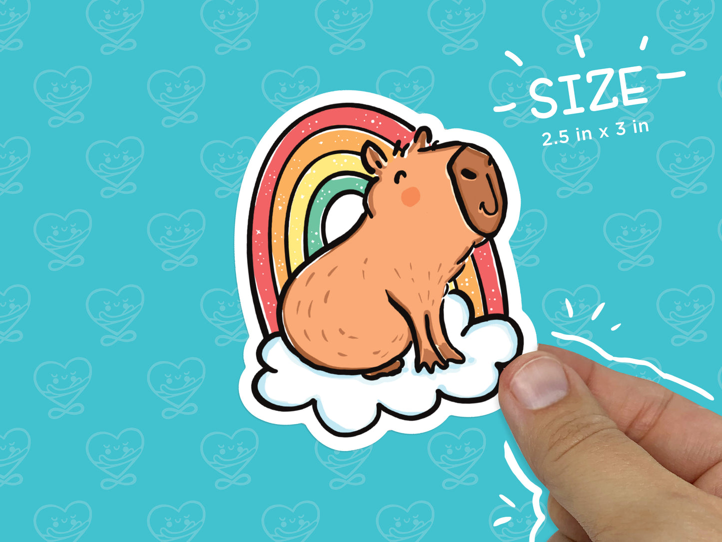 Capybara Rainbow Vinyl Sticker
