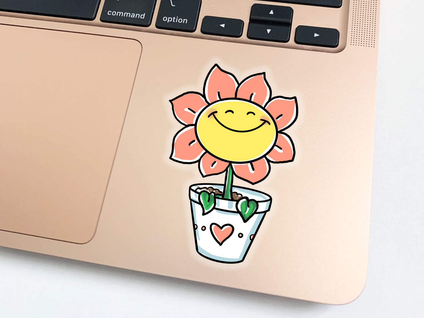 Happy Flower Clear Vinyl Sticker