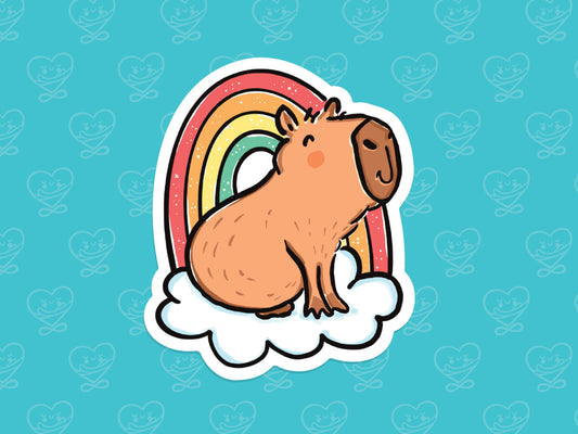Capybara Rainbow Vinyl Sticker