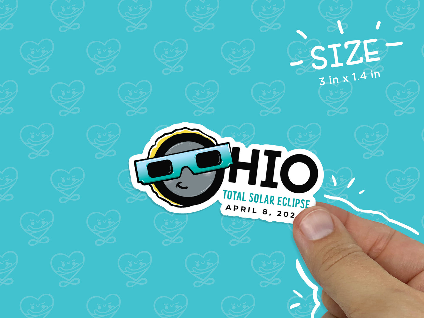 Ohio Total Solar Eclipse Vinyl Sticker