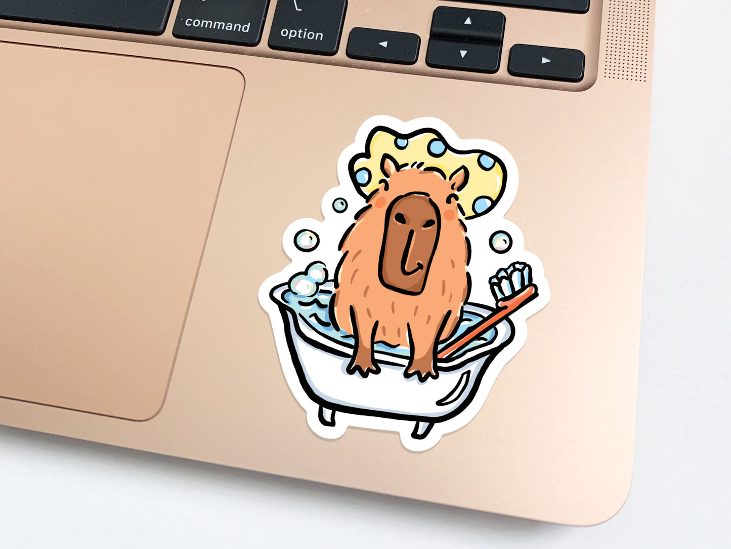 Capybara in a Tub Vinyl Sticker