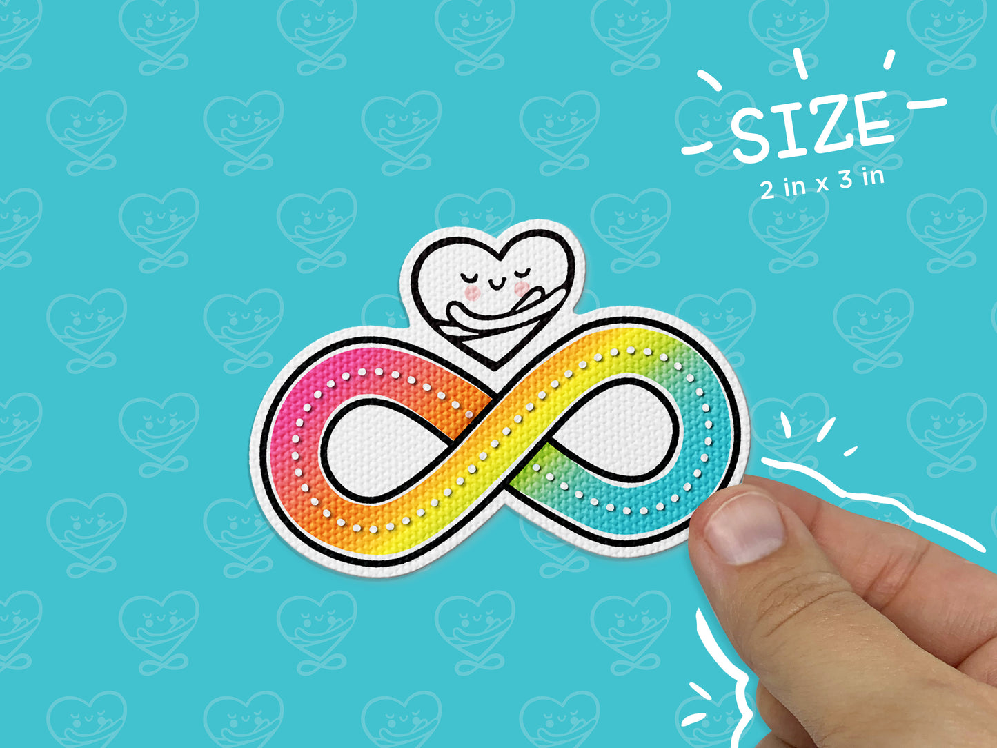 Textured Sticker: Infinite Hugs