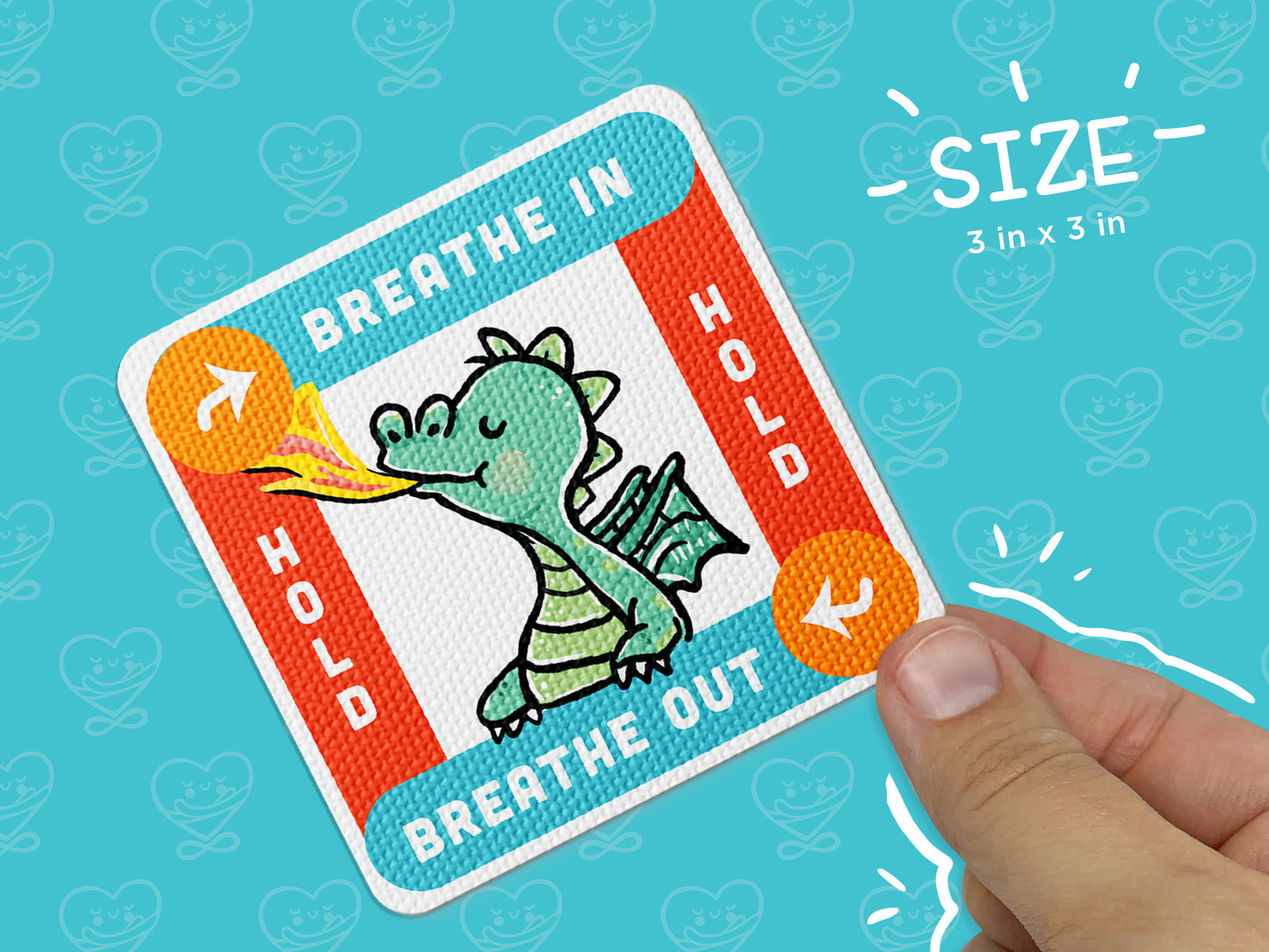 Textured Sticker: Dragon Breathing Square