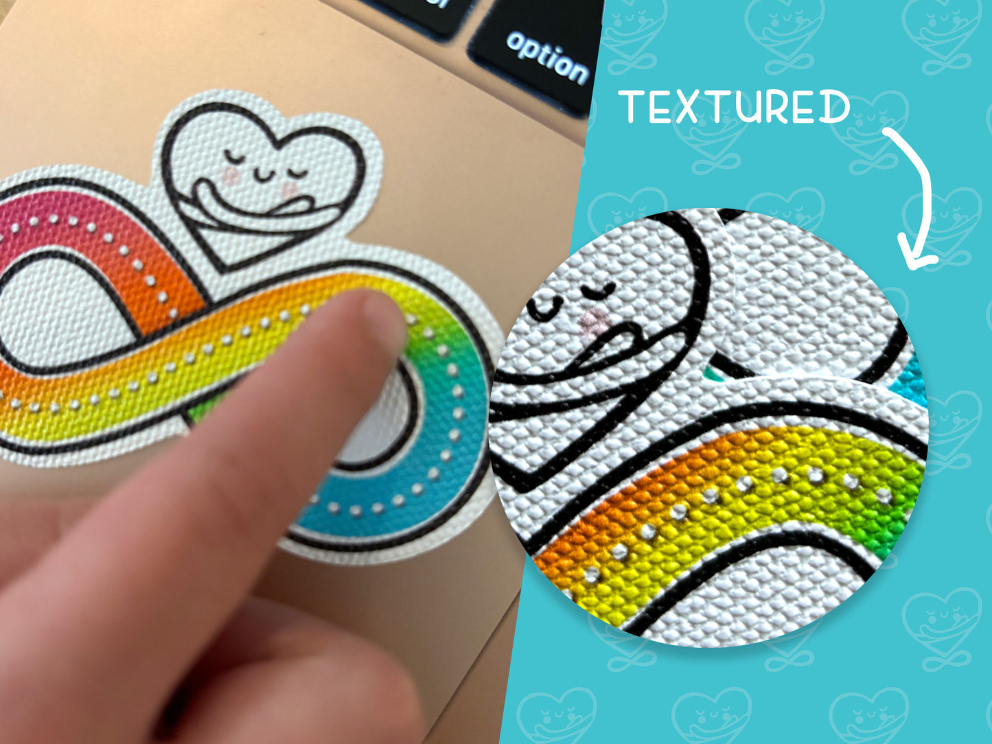 Textured Sticker: Infinite Hugs