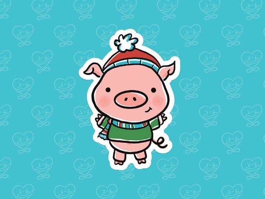 Pig Christmas Sticker