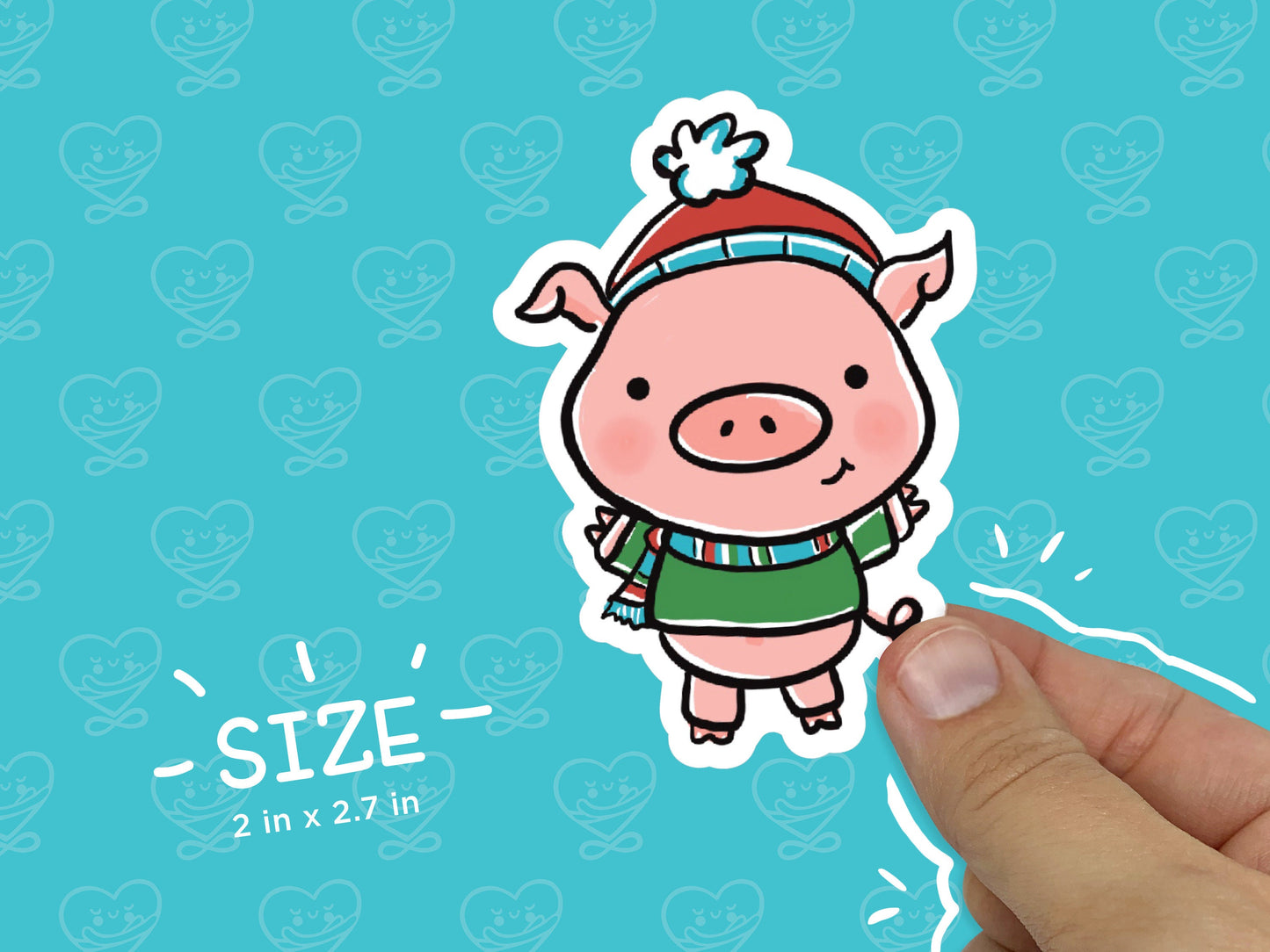 Pig Christmas Sticker