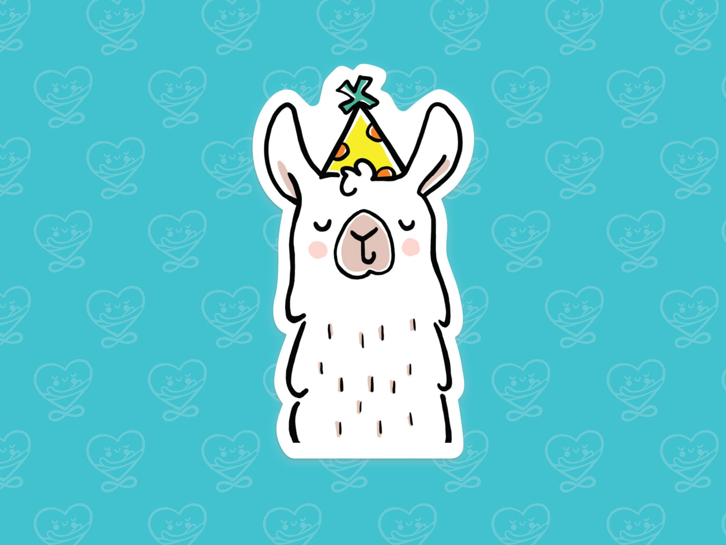 Llama with a Party Hat Vinyl Sticker