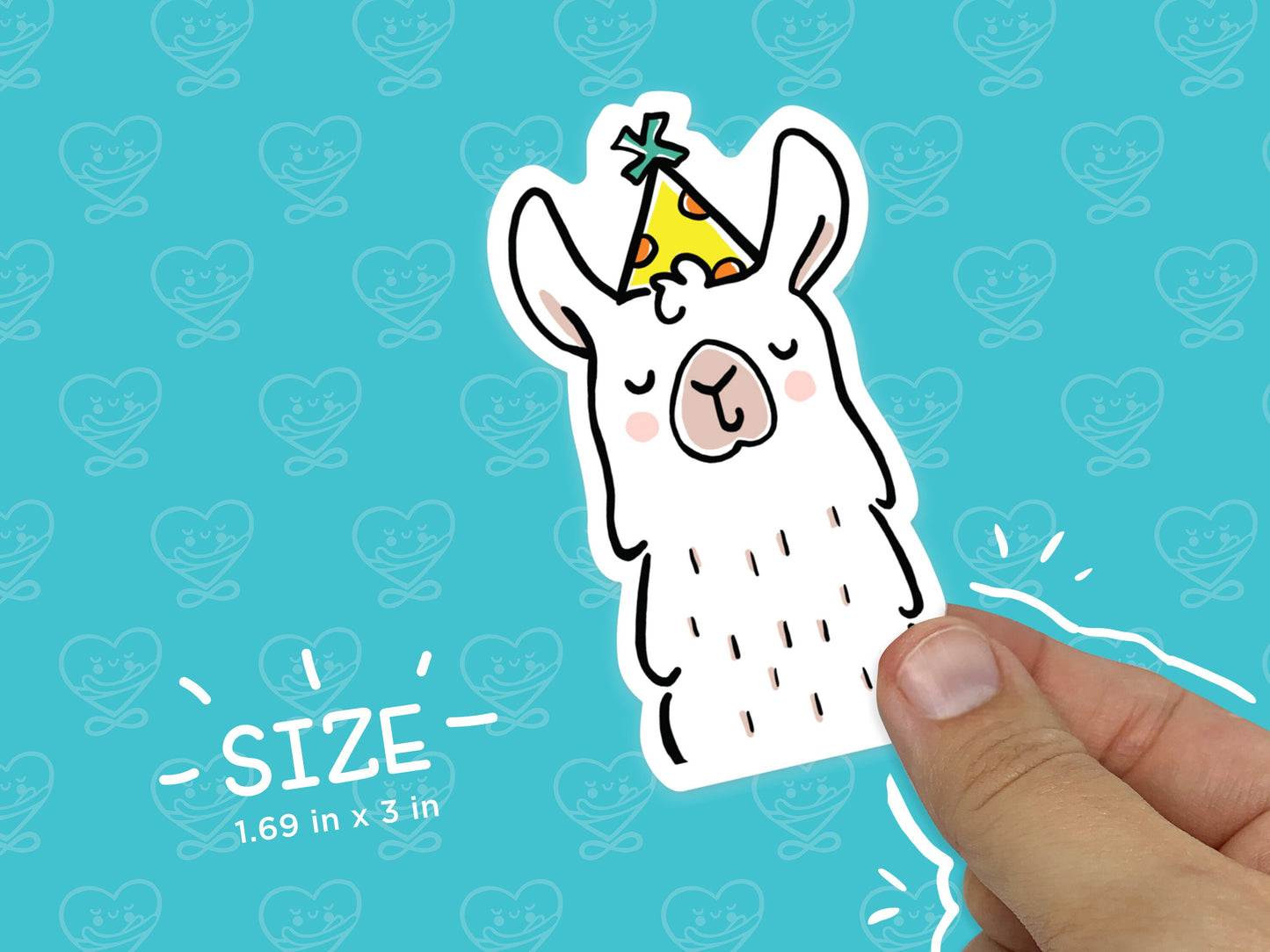 Llama with a Party Hat Vinyl Sticker