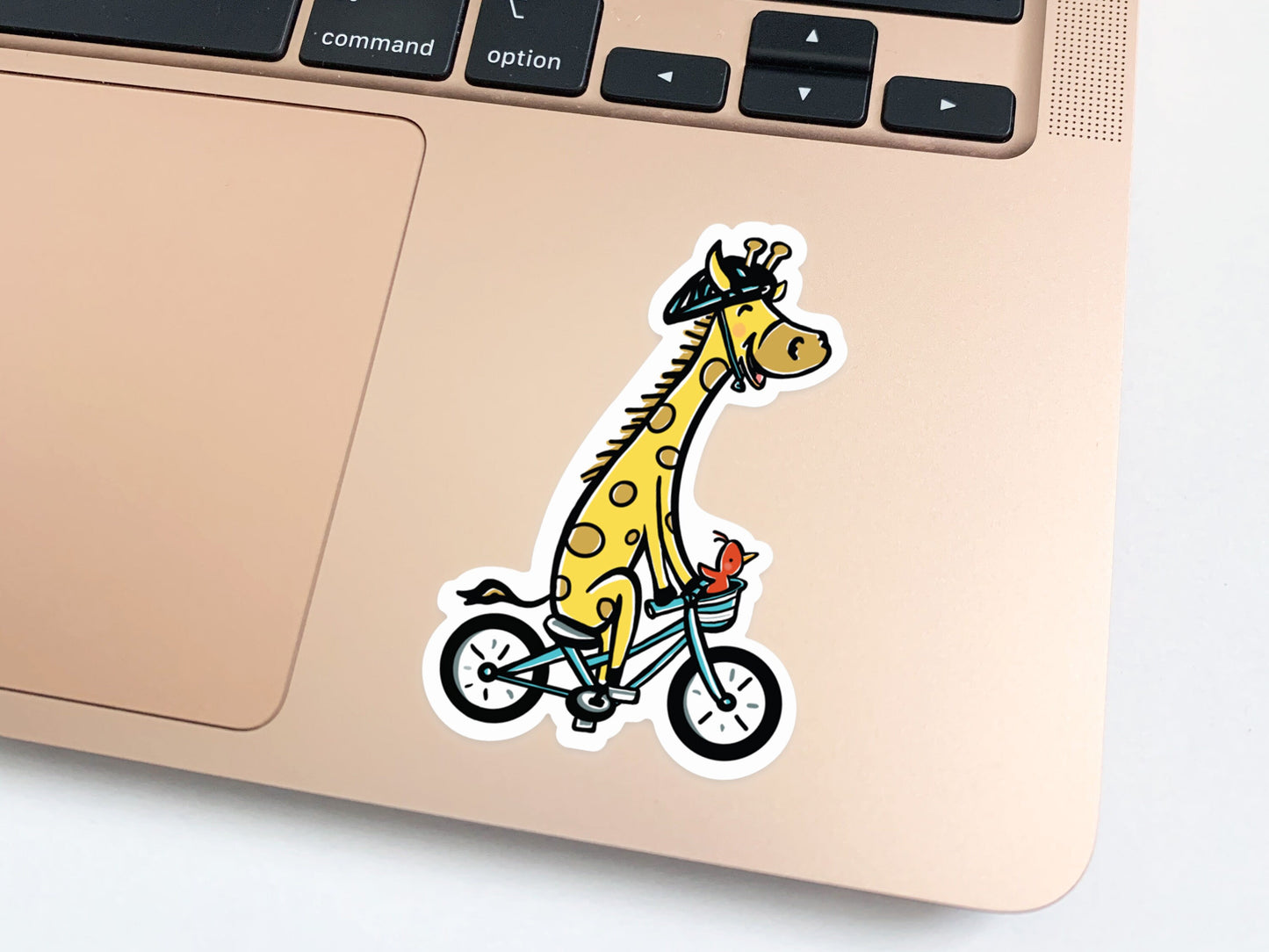Giraffe Riding a Bike Vinyl Sticker