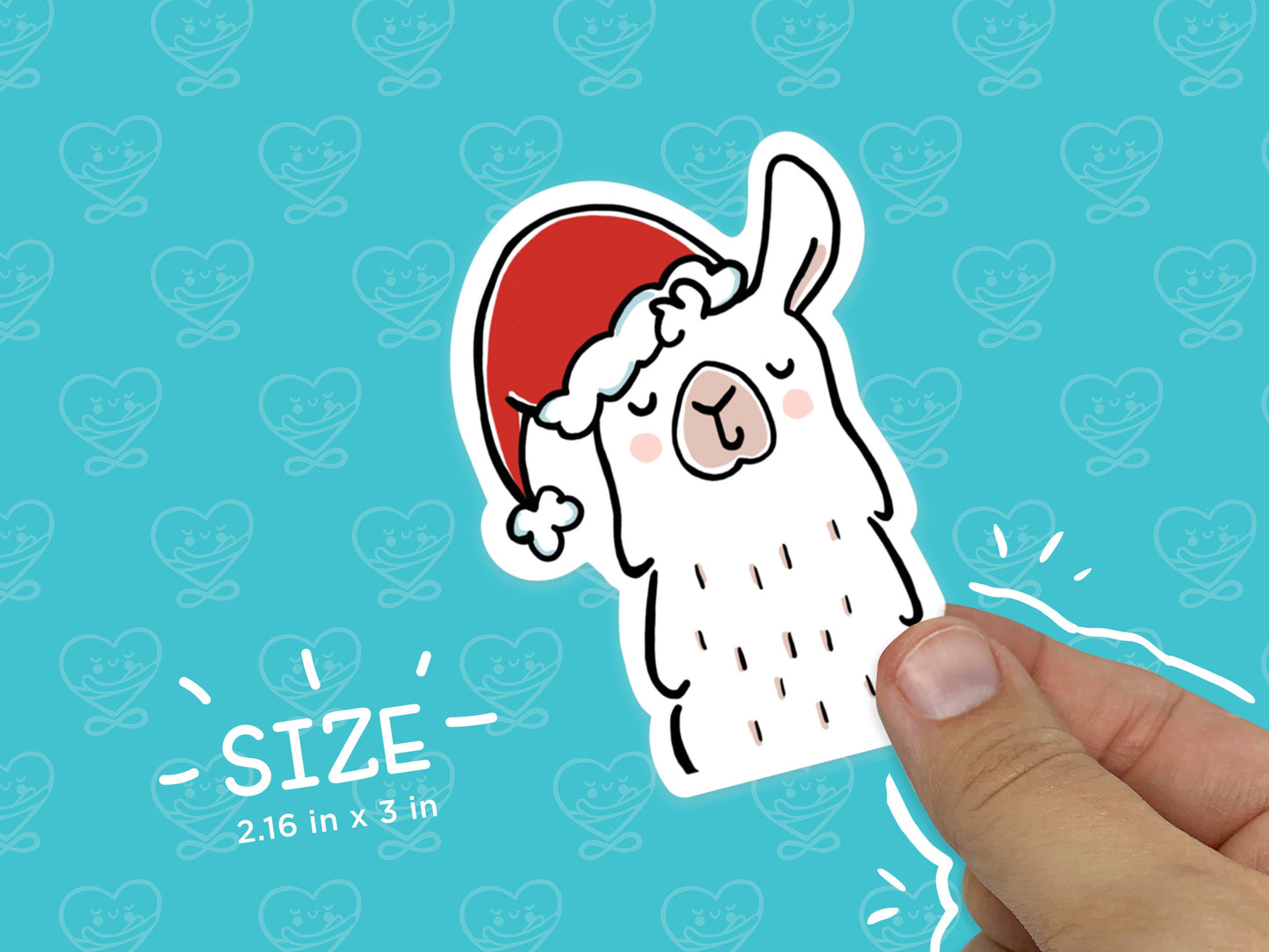 Santa Llama Vinyl Sticker