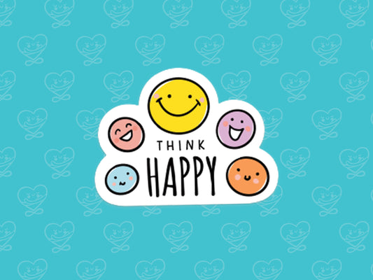 Think Happy Vinyl Sticker