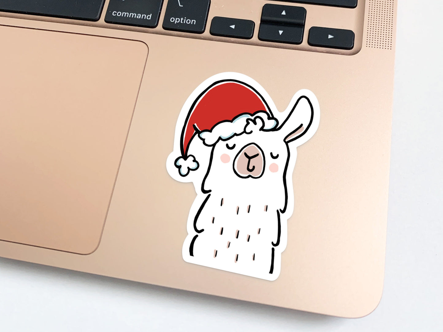 Santa Llama Vinyl Sticker