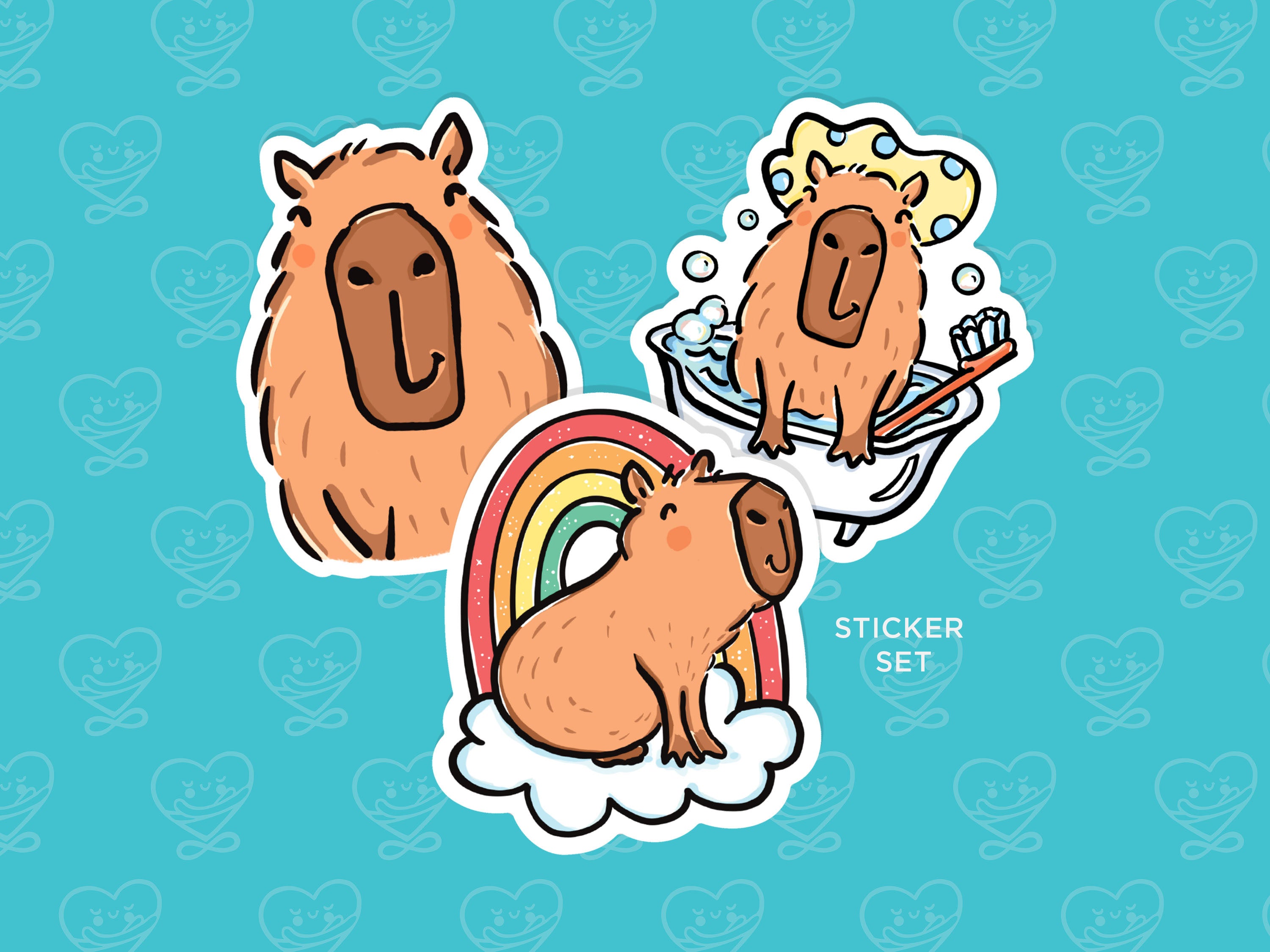 Capybara Vinyl Sticker Set – Infinite Hugs