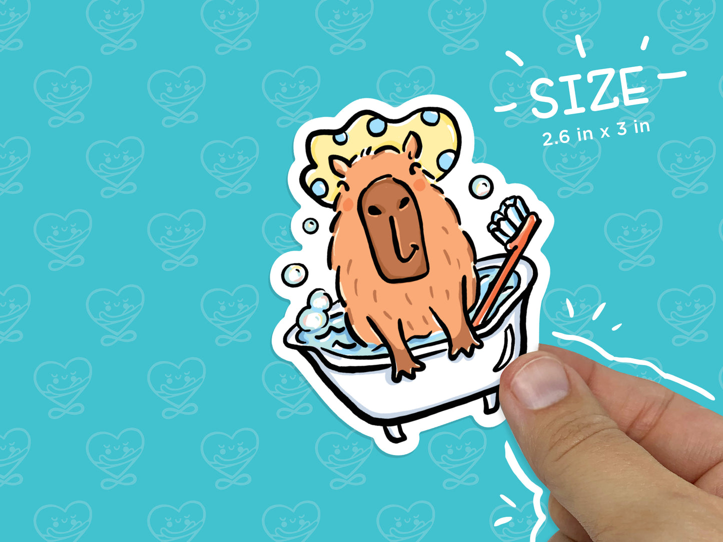 Capybara in a Tub Vinyl Sticker